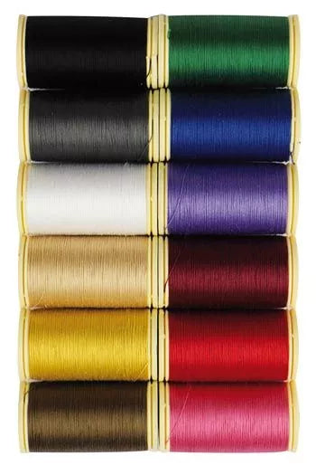 Sajou Cotton sewing thread box 12 spools dark tones