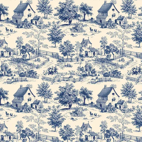 TOILE DE JOUY DV6620  The price indicated is for 25cm. Multiple quantities will be cut as one continuous piece