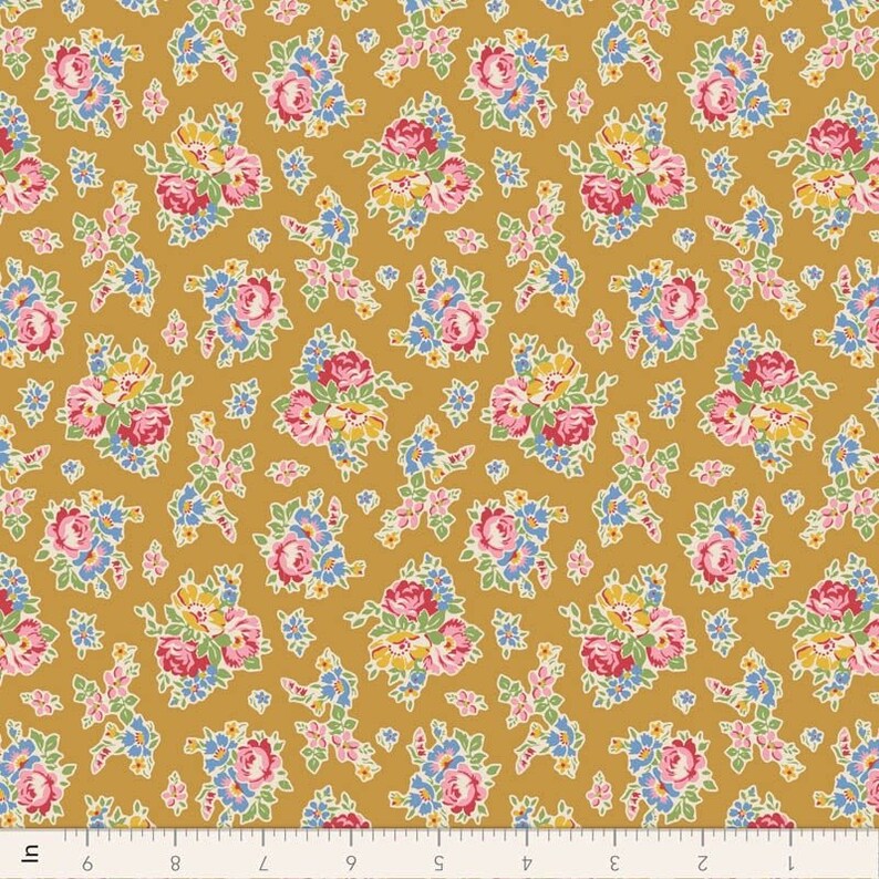 tilda jubilee mustard fabric The price indicated is for 25cm. Multiple quantities will be cut as one continuous piece