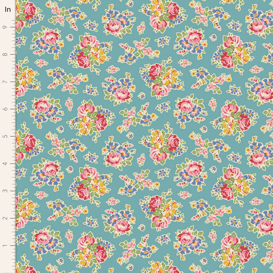 Tilda Jubilee Collection Sue Teal  The price indicated is for 25cm. Multiple quantities will be cut as one continuous piece